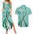 Aloha Vintage Palaka Floral Hawaiian Quilt Couples Matching Summer Maxi Dress and Hawaiian Shirt Polu Motif - Polynesian Pride