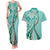 Aloha Vintage Palaka Floral Hawaiian Quilt Couples Matching Tank Maxi Dress and Hawaiian Shirt Polu Motif - Polynesian Pride