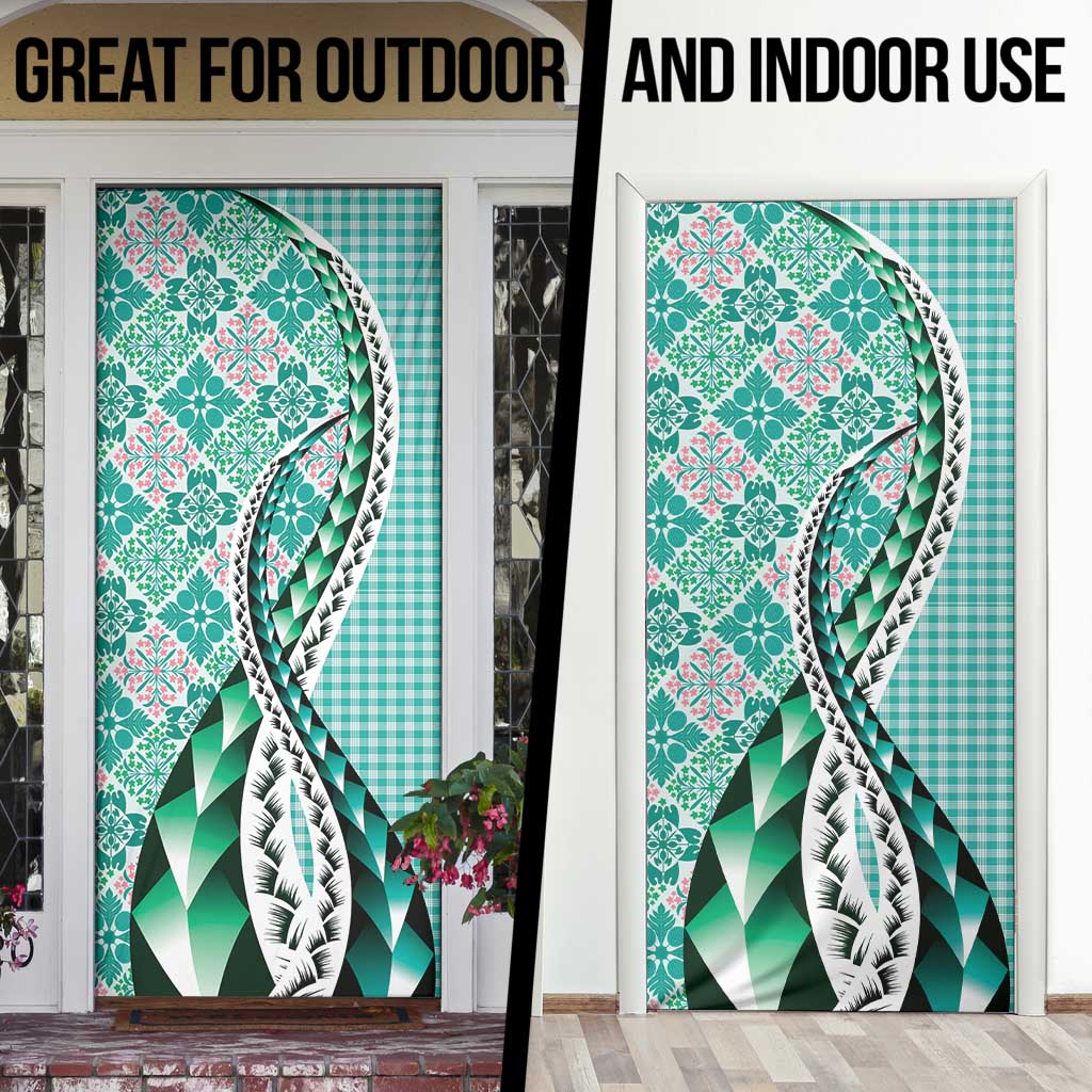 Aloha Vintage Palaka Floral Hawaiian Quilt Door Cover Polu Motif - Polynesian Pride