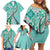 Aloha Vintage Palaka Floral Hawaiian Quilt Family Matching Off Shoulder Short Dress and Hawaiian Shirt Polu Motif - Polynesian Pride