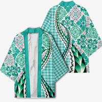 Aloha Vintage Palaka Floral Hawaiian Quilt Kimono Polu Motif - Polynesian Pride