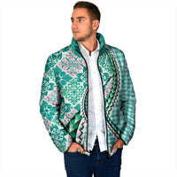 Aloha Vintage Palaka Floral Hawaiian Quilt Padded Jacket Polu Motif - Polynesian Pride