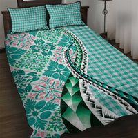 Aloha Vintage Palaka Floral Hawaiian Quilt Quilt Bed Set Polu Motif - Polynesian Pride