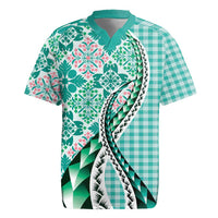 Aloha Vintage Palaka Floral Hawaiian Quilt Rugby Jersey Polu Motif - Polynesian Pride