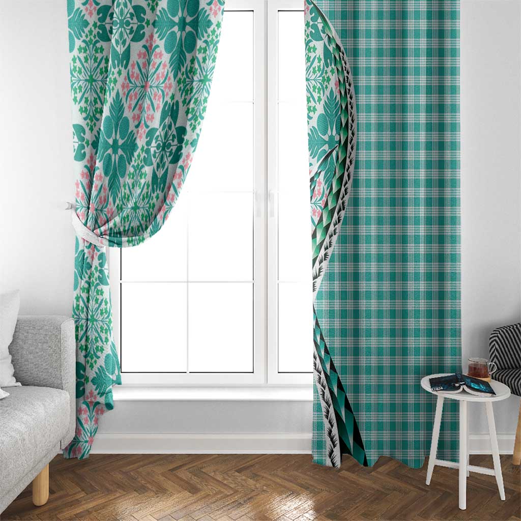 Aloha Vintage Palaka Floral Hawaiian Quilt Window Curtain Polu Motif - Polynesian Pride