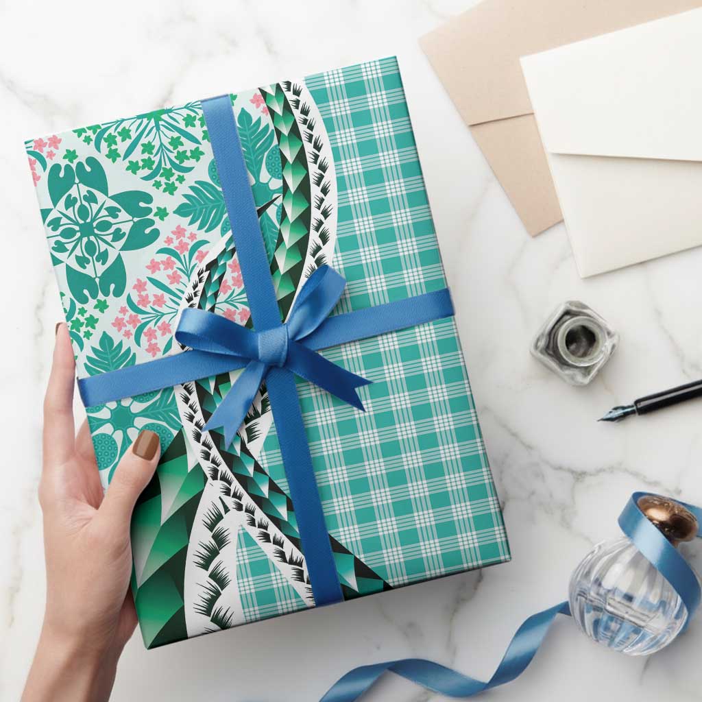 Aloha Vintage Palaka Floral Hawaiian Quilt Wrapping Paper Polu Motif - Polynesian Pride