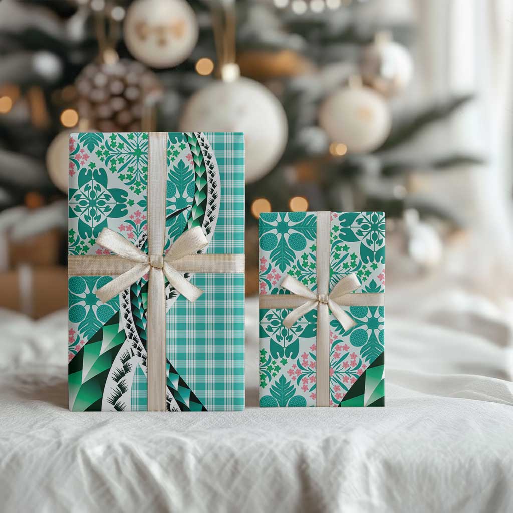 Aloha Vintage Palaka Floral Hawaiian Quilt Wrapping Paper Polu Motif - Polynesian Pride