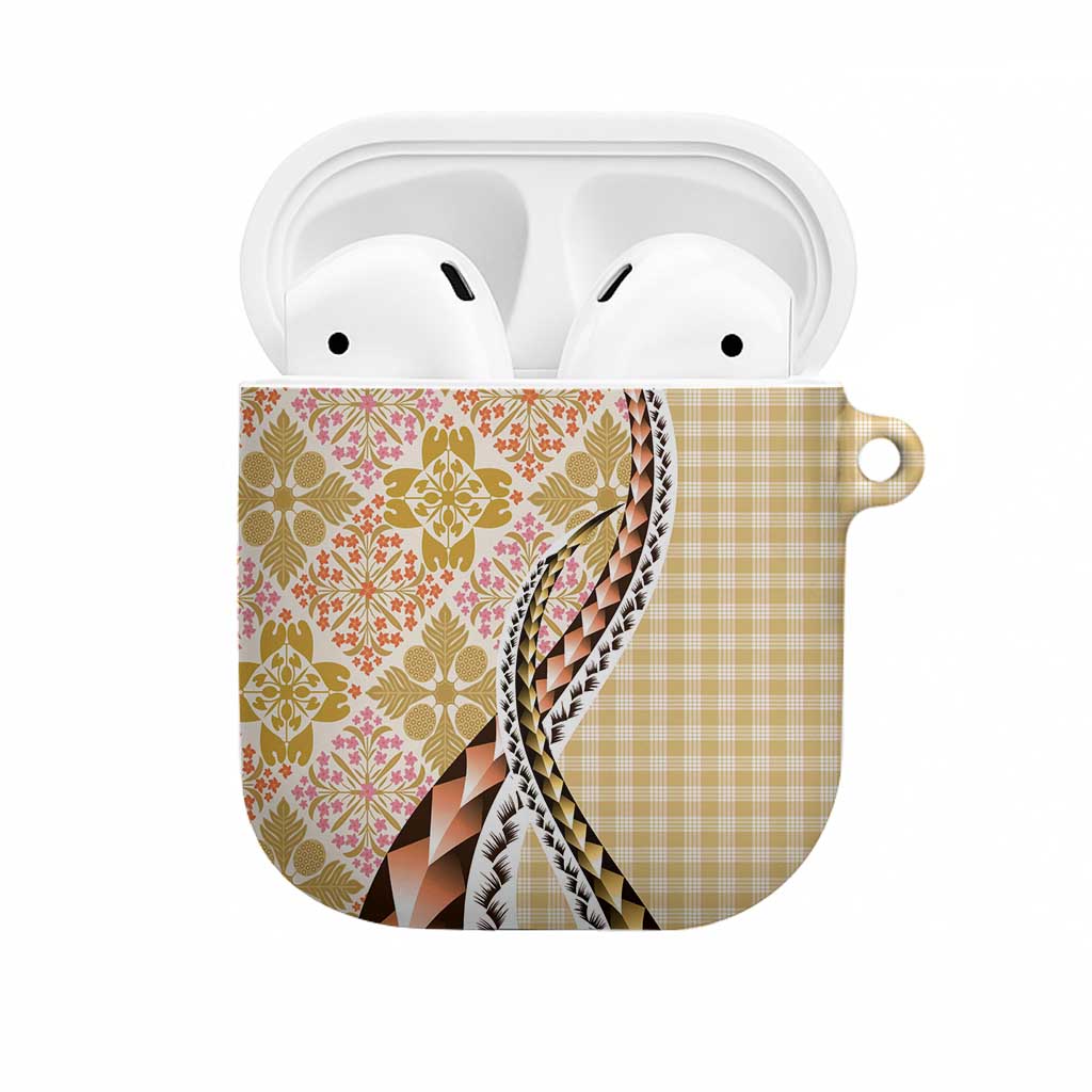 Aloha Vintage Palaka Floral Hawaiian Quilt AirPods Case Melemele Motif - Polynesian Pride