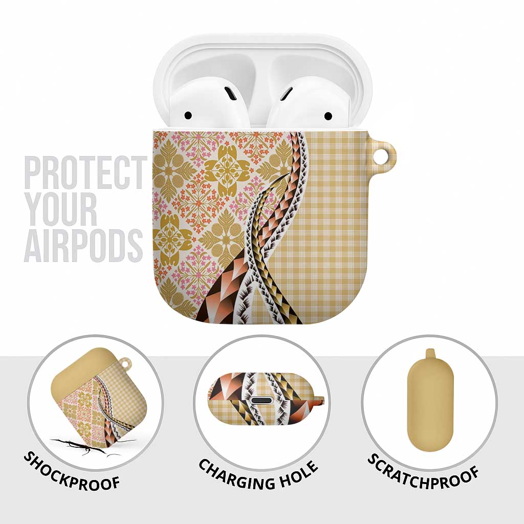Aloha Vintage Palaka Floral Hawaiian Quilt AirPods Case Melemele Motif - Polynesian Pride