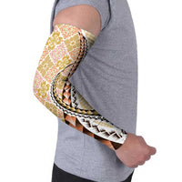 Aloha Vintage Palaka Floral Hawaiian Quilt Arm Sleeves Melemele Motif - Polynesian Pride