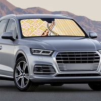 Aloha Vintage Palaka Floral Hawaiian Quilt Auto Sun Shade Melemele Motif - Polynesian Pride