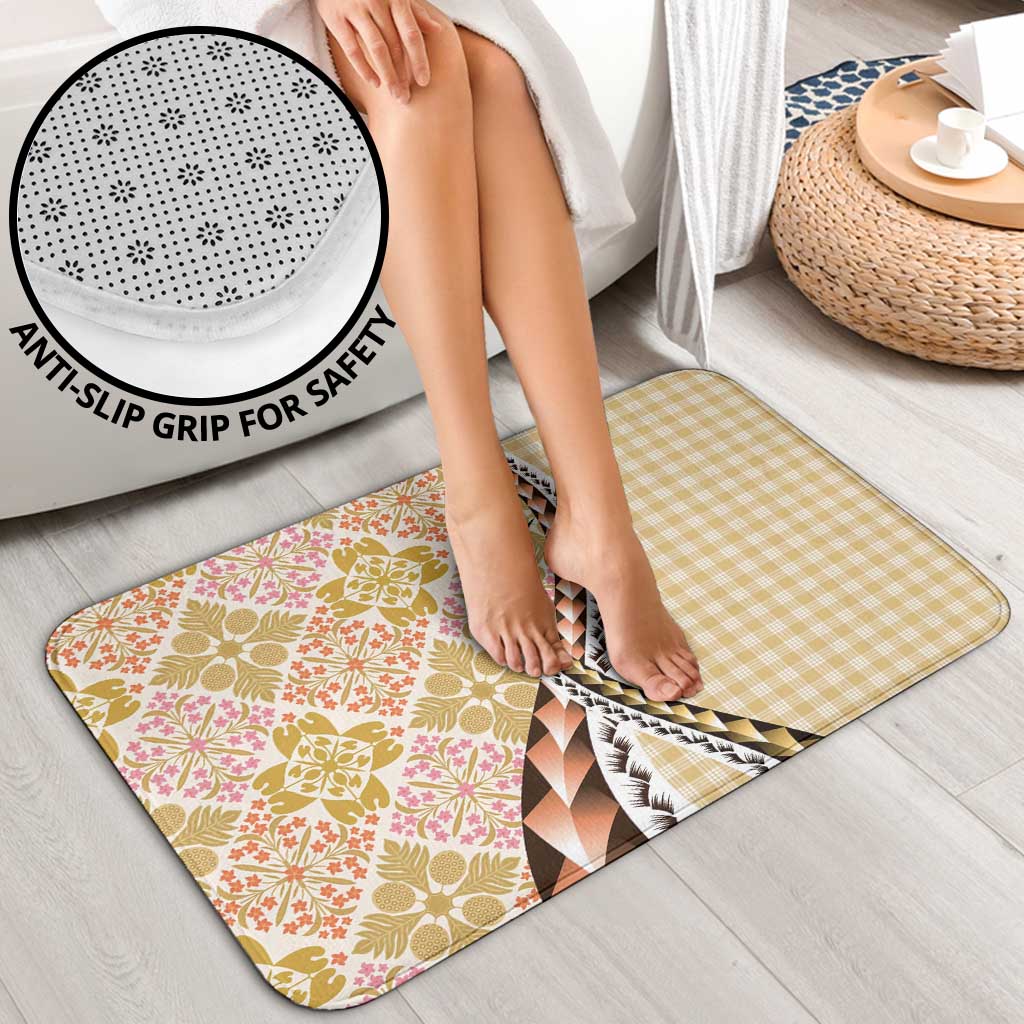 Aloha Vintage Palaka Floral Hawaiian Quilt Bathroom Set Melemele Motif - Polynesian Pride