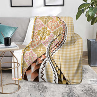 Aloha Vintage Palaka Floral Hawaiian Quilt Blanket Melemele Motif - Polynesian Pride