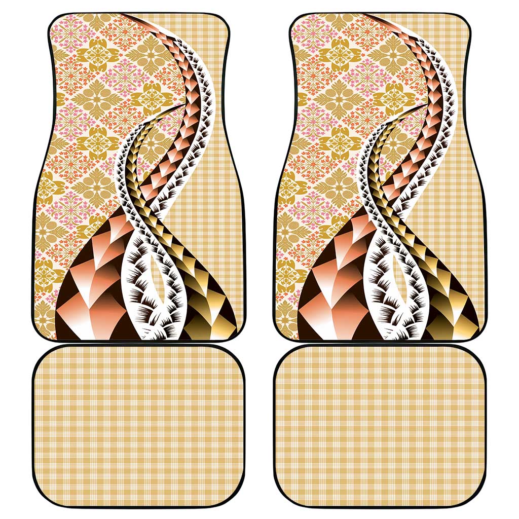 Aloha Vintage Palaka Floral Hawaiian Quilt Car Mats Melemele Motif - Polynesian Pride