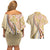 Aloha Vintage Palaka Floral Hawaiian Quilt Couples Matching Off Shoulder Short Dress and Hawaiian Shirt Melemele Motif - Polynesian Pride
