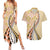 Aloha Vintage Palaka Floral Hawaiian Quilt Couples Matching Summer Maxi Dress and Hawaiian Shirt Melemele Motif - Polynesian Pride