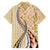 Aloha Vintage Palaka Floral Hawaiian Quilt Family Matching Off The Shoulder Long Sleeve Dress and Hawaiian Shirt Melemele Motif - Polynesian Pride