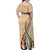 Aloha Vintage Palaka Floral Hawaiian Quilt Family Matching Off Shoulder Maxi Dress and Hawaiian Shirt Melemele Motif - Polynesian Pride