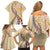 Aloha Vintage Palaka Floral Hawaiian Quilt Family Matching Off Shoulder Short Dress and Hawaiian Shirt Melemele Motif - Polynesian Pride