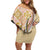 Aloha Vintage Palaka Floral Hawaiian Quilt Family Matching Off Shoulder Short Dress and Hawaiian Shirt Melemele Motif - Polynesian Pride