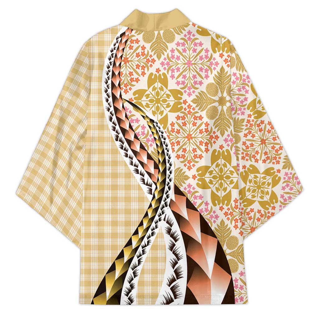 Aloha Vintage Palaka Floral Hawaiian Quilt Kimono Melemele Motif - Polynesian Pride