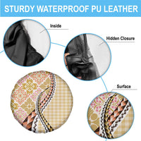 Aloha Vintage Palaka Floral Hawaiian Quilt Spare Tire Cover Melemele Motif - Polynesian Pride