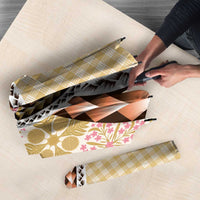 Aloha Vintage Palaka Floral Hawaiian Quilt Umbrella Melemele Motif - Polynesian Pride