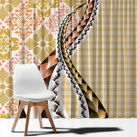 Aloha Vintage Palaka Floral Hawaiian Quilt Window Curtain Melemele Motif - Polynesian Pride