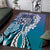 Aloha Vintage Plumeria Hawaiian Tapa Pattern Area Rug Blue Hawaiian Tapa Pattern - Polynesian Pride