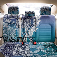 Aloha Vintage Plumeria Hawaiian Tapa Pattern Back Car Seat Cover Blue Hawaiian Tapa Pattern - Polynesian Pride