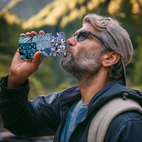 Aloha Vintage Plumeria Hawaiian Tapa Pattern 4 in 1 Can Cooler Tumbler Blue Hawaiian Tapa Pattern - Polynesian Pride