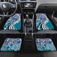 Aloha Vintage Plumeria Hawaiian Tapa Pattern Car Mats Blue Hawaiian Tapa Pattern - Polynesian Pride