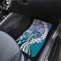 Aloha Vintage Plumeria Hawaiian Tapa Pattern Car Mats Blue Hawaiian Tapa Pattern - Polynesian Pride