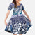 Aloha Vintage Plumeria Hawaiian Tapa Pattern Family Matching Long Sleeve Bodycon Dress and Hawaiian Shirt Blue Hawaiian Tapa Pattern - Polynesian Pride