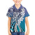 Aloha Vintage Plumeria Hawaiian Tapa Pattern Family Matching Long Sleeve Bodycon Dress and Hawaiian Shirt Blue Hawaiian Tapa Pattern - Polynesian Pride