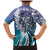Aloha Vintage Plumeria Hawaiian Tapa Pattern Family Matching Mermaid Dress and Hawaiian Shirt Blue Hawaiian Tapa Pattern - Polynesian Pride