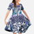 Aloha Vintage Plumeria Hawaiian Tapa Pattern Family Matching Off The Shoulder Long Sleeve Dress and Hawaiian Shirt Blue Hawaiian Tapa Pattern - Polynesian Pride