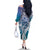 Aloha Vintage Plumeria Hawaiian Tapa Pattern Family Matching Off The Shoulder Long Sleeve Dress and Hawaiian Shirt Blue Hawaiian Tapa Pattern - Polynesian Pride