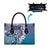 Aloha Vintage Plumeria Hawaiian Tapa Pattern Leather Bag Blue Hawaiian Tapa Pattern - Polynesian Pride