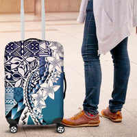 Aloha Vintage Plumeria Hawaiian Tapa Pattern Luggage Cover Blue Hawaiian Tapa Pattern - Polynesian Pride