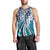 Aloha Vintage Plumeria Hawaiian Tapa Pattern Men Tank Top Blue Hawaiian Tapa Pattern - Polynesian Pride