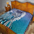 Aloha Vintage Plumeria Hawaiian Tapa Pattern Quilt Blue Hawaiian Tapa Pattern - Polynesian Pride