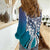 Aloha Vintage Plumeria Hawaiian Tapa Pattern Women Casual Shirt Blue Hawaiian Tapa Pattern - Polynesian Pride