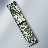 Aloha Vintage Plumeria Hawaiian Tapa Pattern Auto Sun Shade Dark Turquoise Hawaiian Tapa Pattern - Polynesian Pride