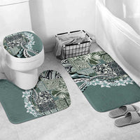 Aloha Vintage Plumeria Hawaiian Tapa Pattern Bathroom Set Dark Turquoise Hawaiian Tapa Pattern - Polynesian Pride