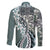 Aloha Vintage Plumeria Hawaiian Tapa Pattern Family Matching Long Sleeve Bodycon Dress and Hawaiian Shirt Dark Turquoise Hawaiian Tapa Pattern - Polynesian Pride