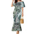 Aloha Vintage Plumeria Hawaiian Tapa Pattern Family Matching Mermaid Dress and Hawaiian Shirt Dark Turquoise Hawaiian Tapa Pattern - Polynesian Pride