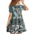Aloha Vintage Plumeria Hawaiian Tapa Pattern Kid Short Sleeve Dress Dark Turquoise Hawaiian Tapa Pattern - Polynesian Pride
