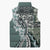 Aloha Vintage Plumeria Hawaiian Tapa Pattern Sleeveless Puffer Jacket Dark Turquoise Hawaiian Tapa Pattern - Polynesian Pride