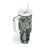 Aloha Vintage Plumeria Hawaiian Tapa Pattern Tumbler With Handle Dark Turquoise Hawaiian Tapa Pattern - Polynesian Pride